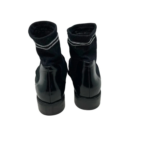 Zara Black Patent Leather Sock Boots Size 39‎ / US 8 - Picture 5 of 8